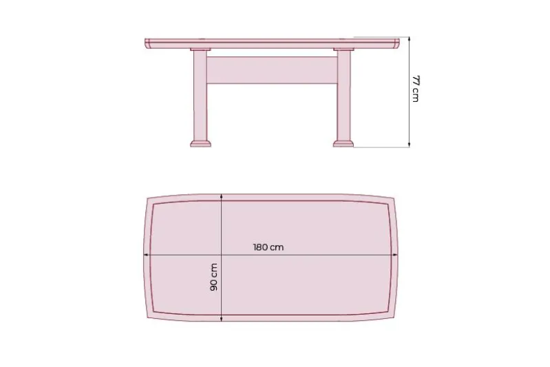 Tavolo riunione per ufficio stile classico PRESTIGE S610 1,8 Metri