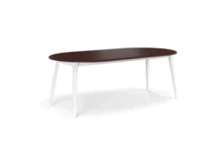Tavolo rotondo allungabile pino massello bianco noce 110-210 cm