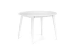 Tavolo rotondo bianco in legno di massello di pino 90 cm shabby chic