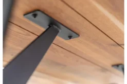 Tavolo rovere massello design moderno gambe a cavalletto in metallo 90x180 CASERTA