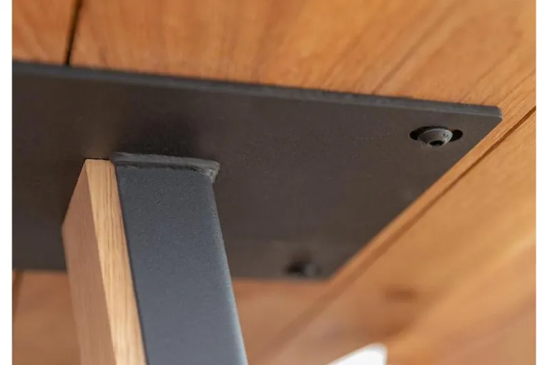 Tavolo rovere massello naturale gambe in metallo nero 100x200 GAVARDO