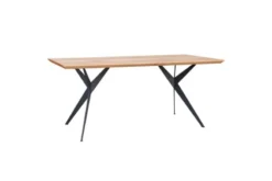 Tavolo rovere massello naturale gambe nere a X in metallo 100X200 CASERTA