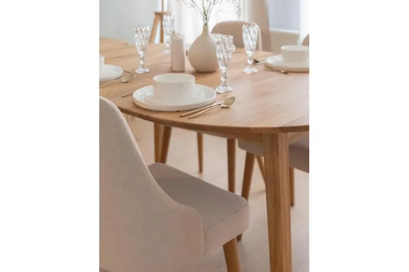 Tavolo rovere massello rotondo allungabile da 110 cm a 160 cm Orbetello