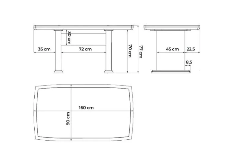 Tavolo sala riunione classico per ufficio PRESTIGE S610 1,6 Metri