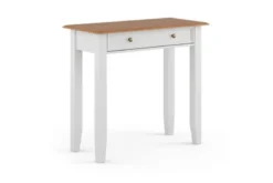 Toletta da trucco shabby chic pino massello bicolore bianco rovere