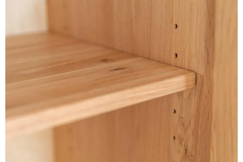 Vetrina 2 ante con vetro nero e frammento di tronco rovere massello