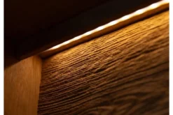 Vetrina 2 ante con vetro nero e frammento di tronco rovere massello