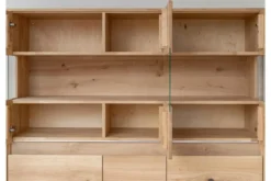 Vetrina 3 ante in legno naturale rovere massello moderna