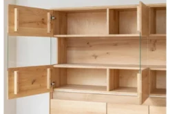 Vetrina 3 ante in legno naturale rovere massello moderna