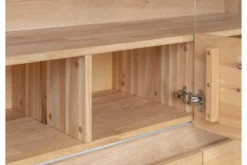 Vetrina 3 ante in legno naturale rovere massello moderna