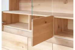 Vetrina 3 ante in legno naturale rovere massello moderna