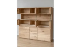 Vetrina 3 ante in legno naturale rovere massello moderna
