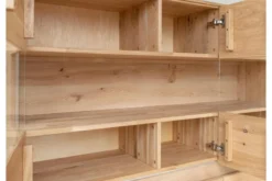 Vetrina 3 ante in legno naturale rovere massello moderna
