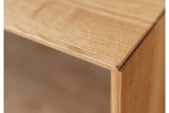 Vetrina 2 ante in legno naturale rovere massello vetro grafite
