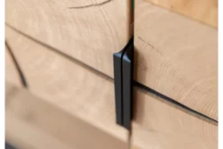 Vetrina 2 ante moderna con elemento di tronco rovere massello
