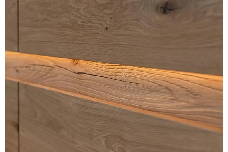 Vetrina bassa 2 ante design moderno in rovere massello grezzo