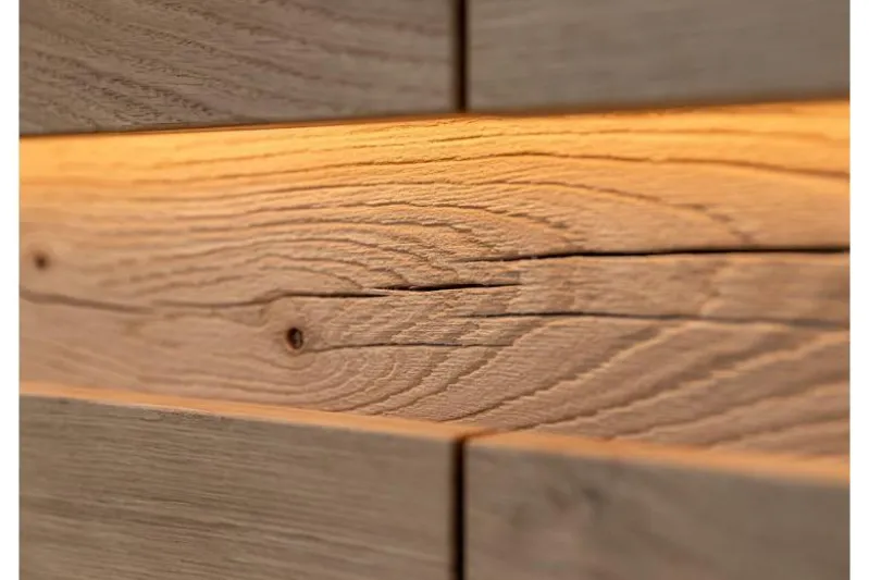 Vetrina bassa 2 ante design moderno in rovere massello grezzo