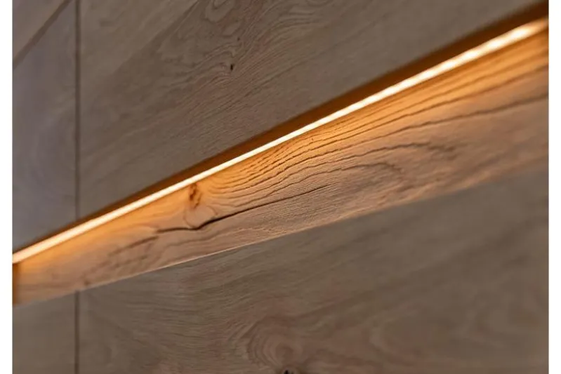 Vetrina bassa 2 ante design moderno in rovere massello grezzo