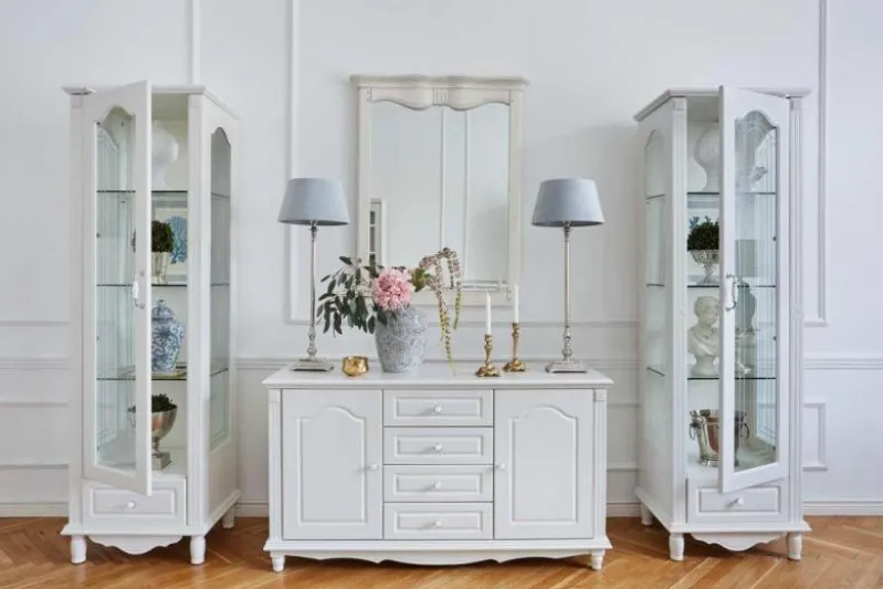 Vetrina bianca in stile provenzale sinistra Princess 861