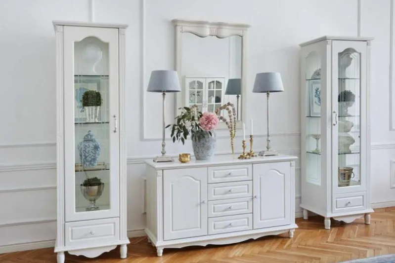 Vetrina bianca in stile provenzale sinistra Princess 861