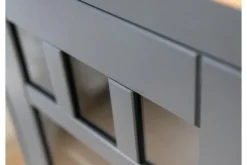 Vetrina due ante pino massello grafite e naturale shabby chic