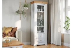 Vetrina massello di pino 1 anta bianca country chic