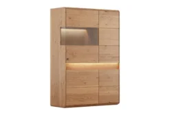 Vetrina moderna 2 ante apertura sinistra in legno massello oliato