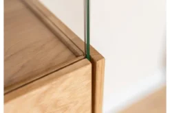 Vetrina moderna 2 ante apertura sinistra in legno massello oliato
