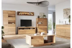 Vetrina moderna 2 ante apertura sinistra in legno massello oliato