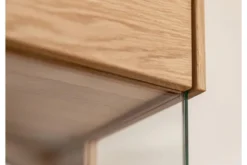 Vetrina moderna 2 ante apertura sinistra in legno massello oliato