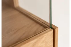Vetrina moderna 2 ante apertura sinistra in legno massello oliato