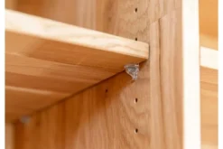 Vetrina moderna 2 ante apertura sinistra in legno massello oliato