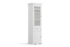 Vetrina shabby chic 1 anta pino massello bianco