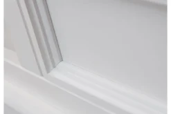 Vetrina shabby chic 1 anta pino massello bianco e top rovere