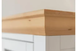 Vetrinetta bassa legno massello di pino bianca shabby country