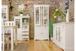 Vetrinetta shabby chic pino massello bianco