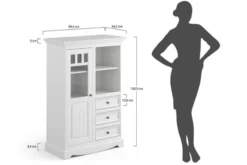 Vetrinetta shabby chic pino massello bianco